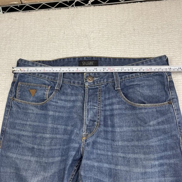Guess Vermont Slim Men Blue Denim Cotton Straight Leg Distressed Jean Size 34X29 - Picture 7 of 9